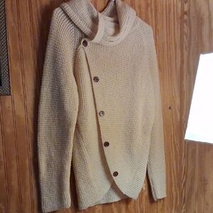 Elegant Cream Cowl Neck Women's Sweater
